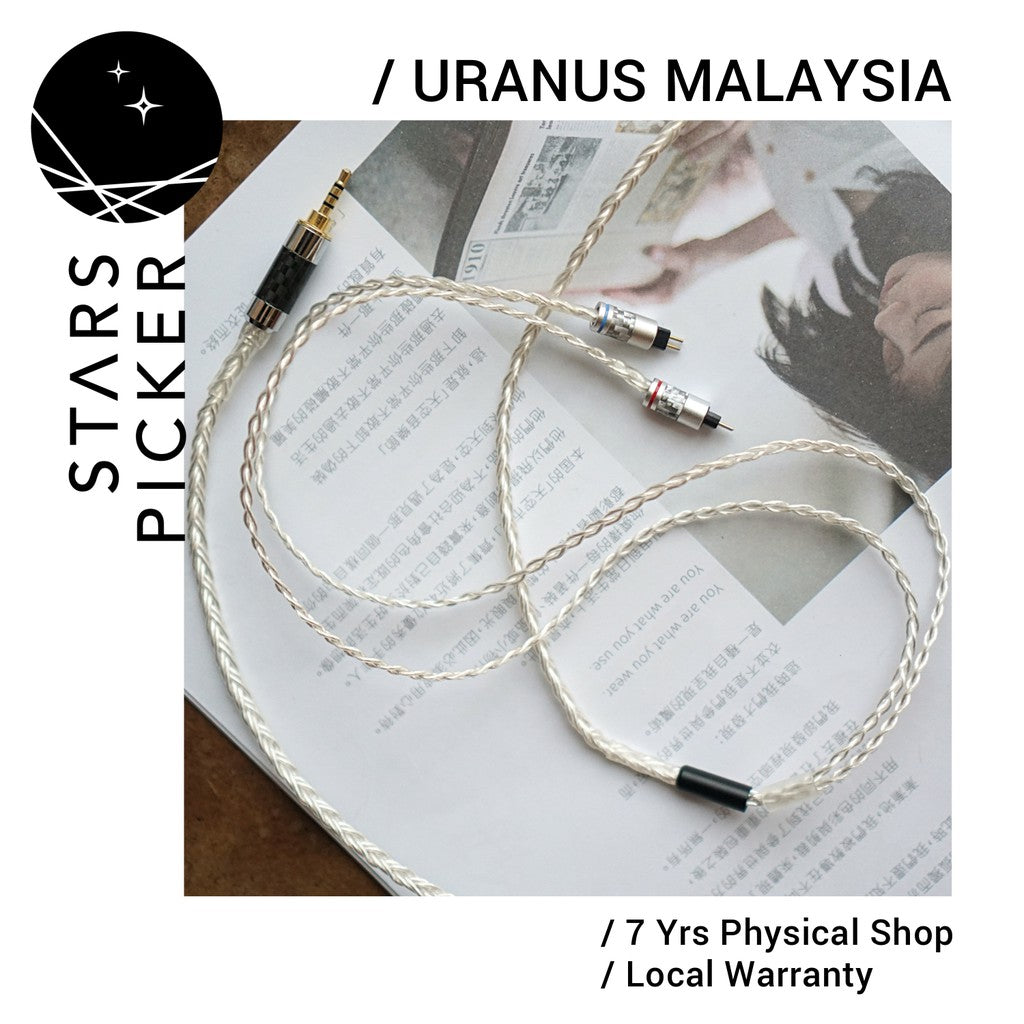 Uranus IEM-6X5 Silver - Replacement Upgrade Cable for IEM Earphone MMCX 2Pin A2DC IER