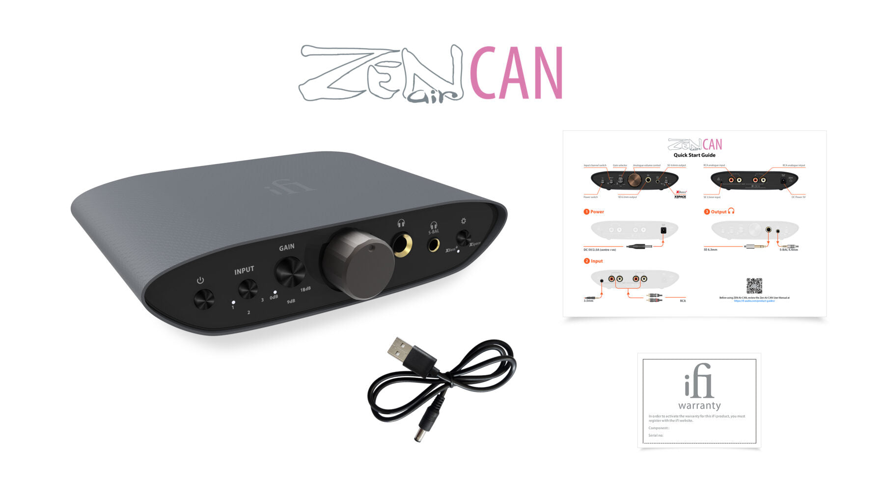 iFi audio ZEN CAN Air / ZEN Air CAN Desktop Headphone Amplifier 4.4mm S-BAL XBass+ XSpace