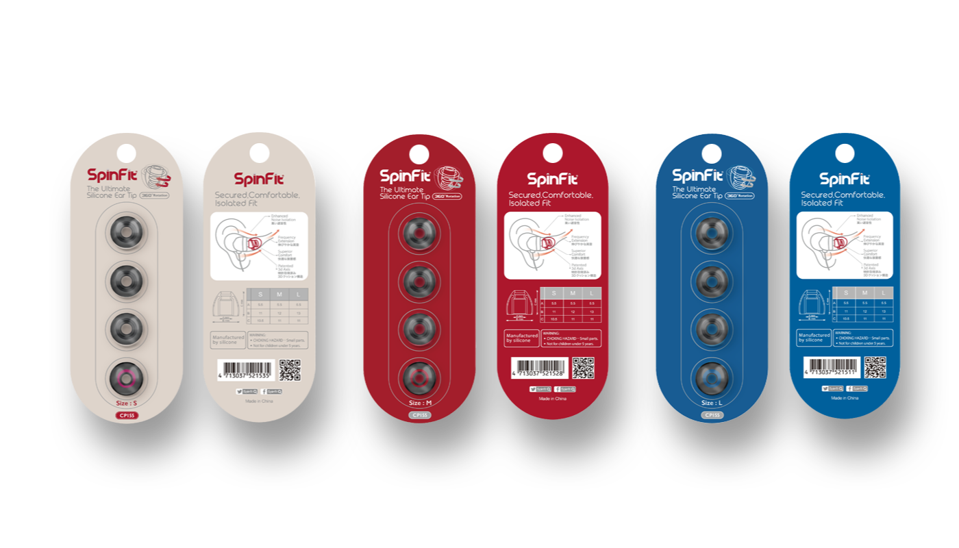 SpinFit CP155 CP-155 Premium Silicon Eartips Ear Tips Earbuds for In Ear Earphone IEM 1 / 2 Pairs 5.5mm nozzle fitting