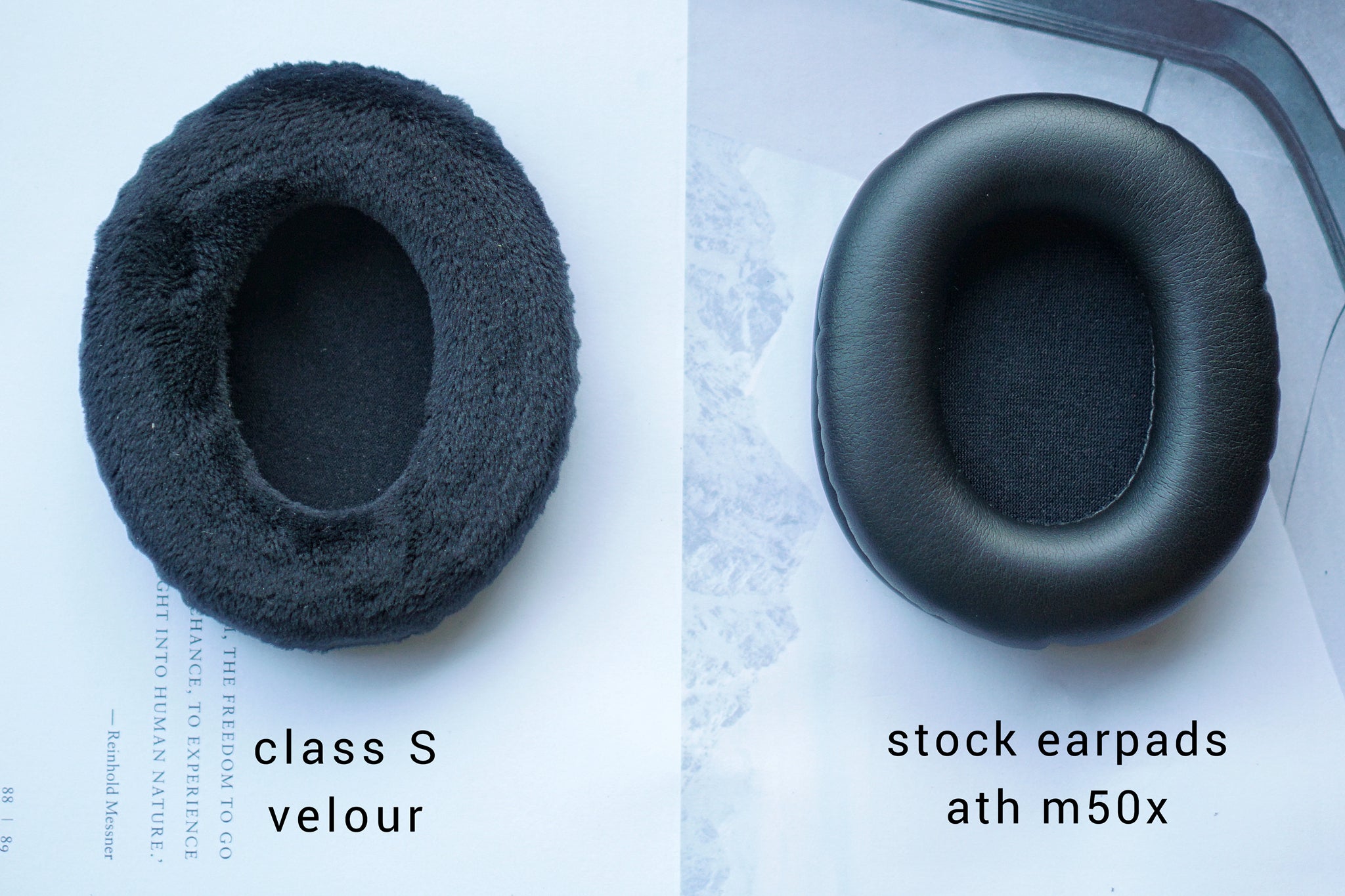 (Class S Velour) Audio Technica ATH M series / M20X / M30X / M40X / M50X / MSR7 Earpads | 3rd party Earpad