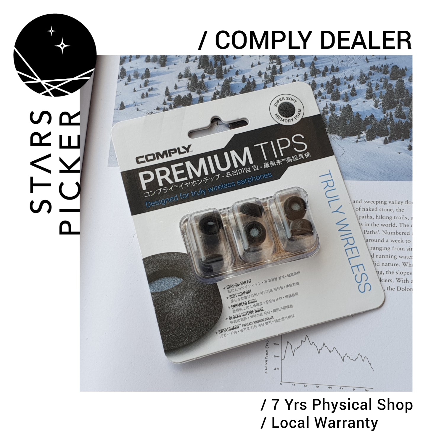 Comply Truly Wireless Pro (25-10111-23) Memory Foam Ear tips with SweatGuard (M Size Only)