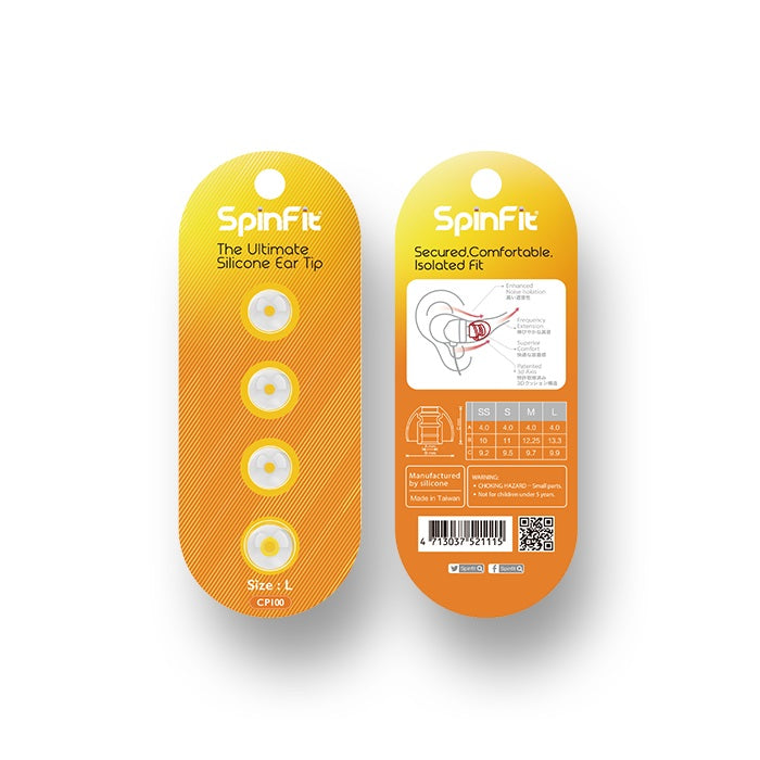 SpinFit CP100 / CP-100 (2020) Soft Silicon Replacement Ear Tips for IEM Earphone Earbuds (1 or 2 pairs)