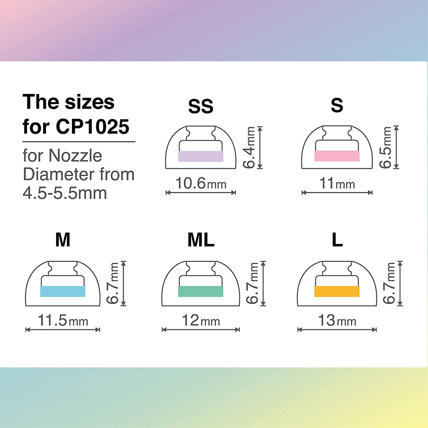 SpinFit CP1025 (eartips only, no adapter) Eartips for TWS Earphones with Medical Grade Silicone