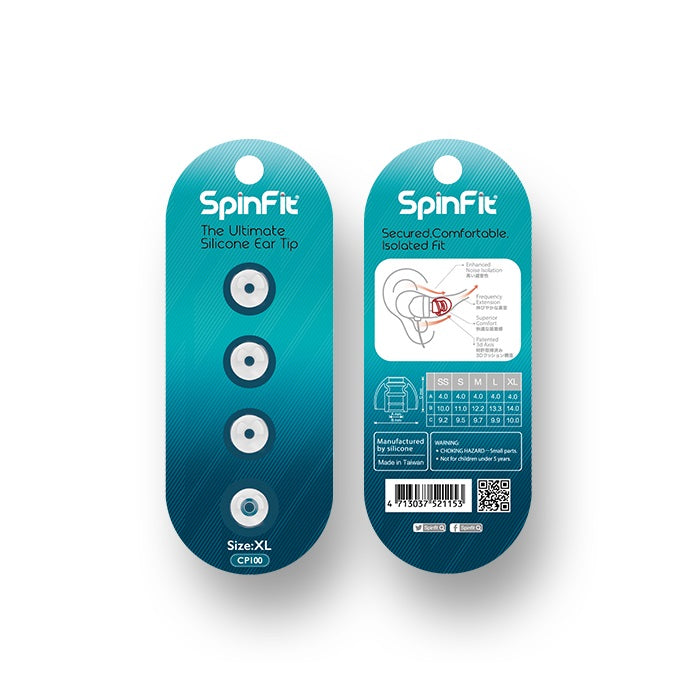 SpinFit CP100 / CP-100 (2020) Soft Silicon Replacement Ear Tips for IEM Earphone Earbuds (1 or 2 pairs)