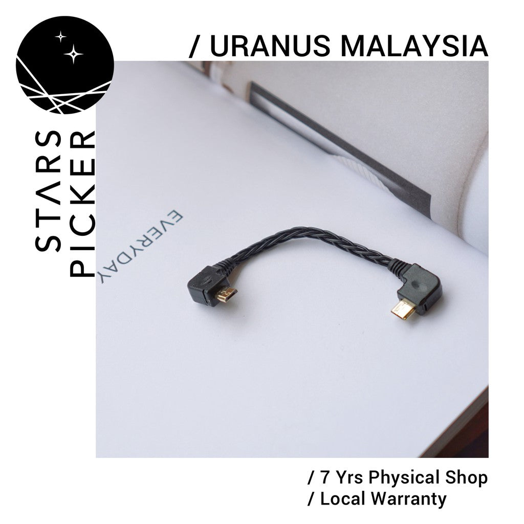Uranus USB-8FOCC (12cm) - OTG Cable for USB Devices Micro to Micro USB / C | C to C USB Cable for DAC OTG