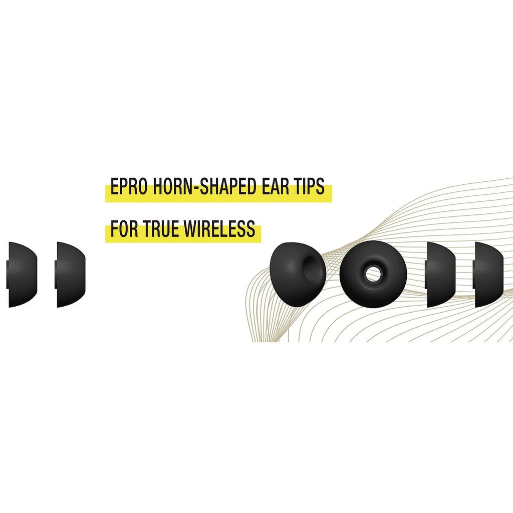 E Pro Horn-Shaped Tips TW01 - Carbon Material Silicone Ear Tips for True Wireless IEM Earphone TWS Epro E-pro Eartips