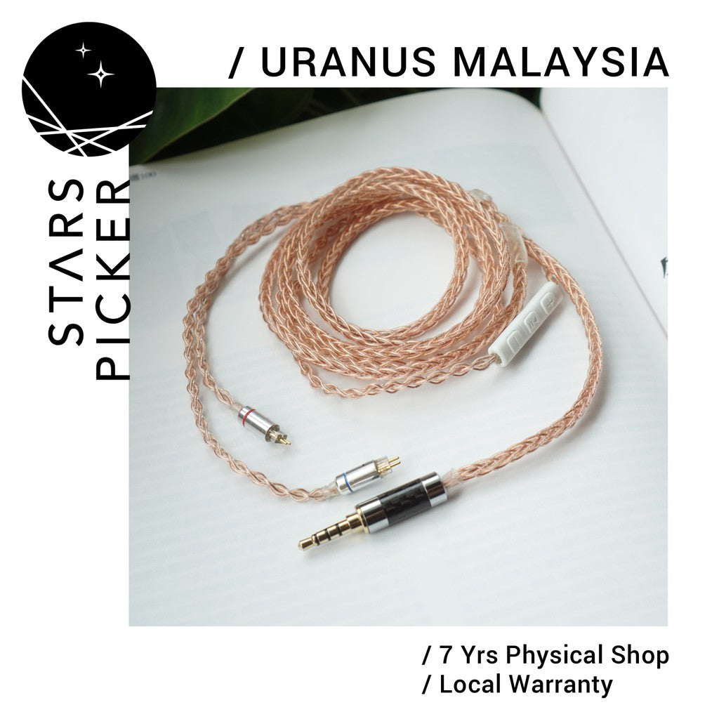 Uranus IEM-854 OCC Copper (1.2m) - Cable Upgrade Replacement for IEM Earphone EXTRA BASS (Optional Microphone)