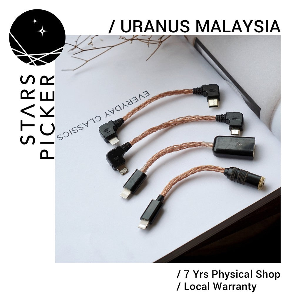 Uranus Lightning-8FOCC (12cm) - OTG Cable for iPhone to Portable DAC Amplifier iPhone to USB micro USB A/B/C