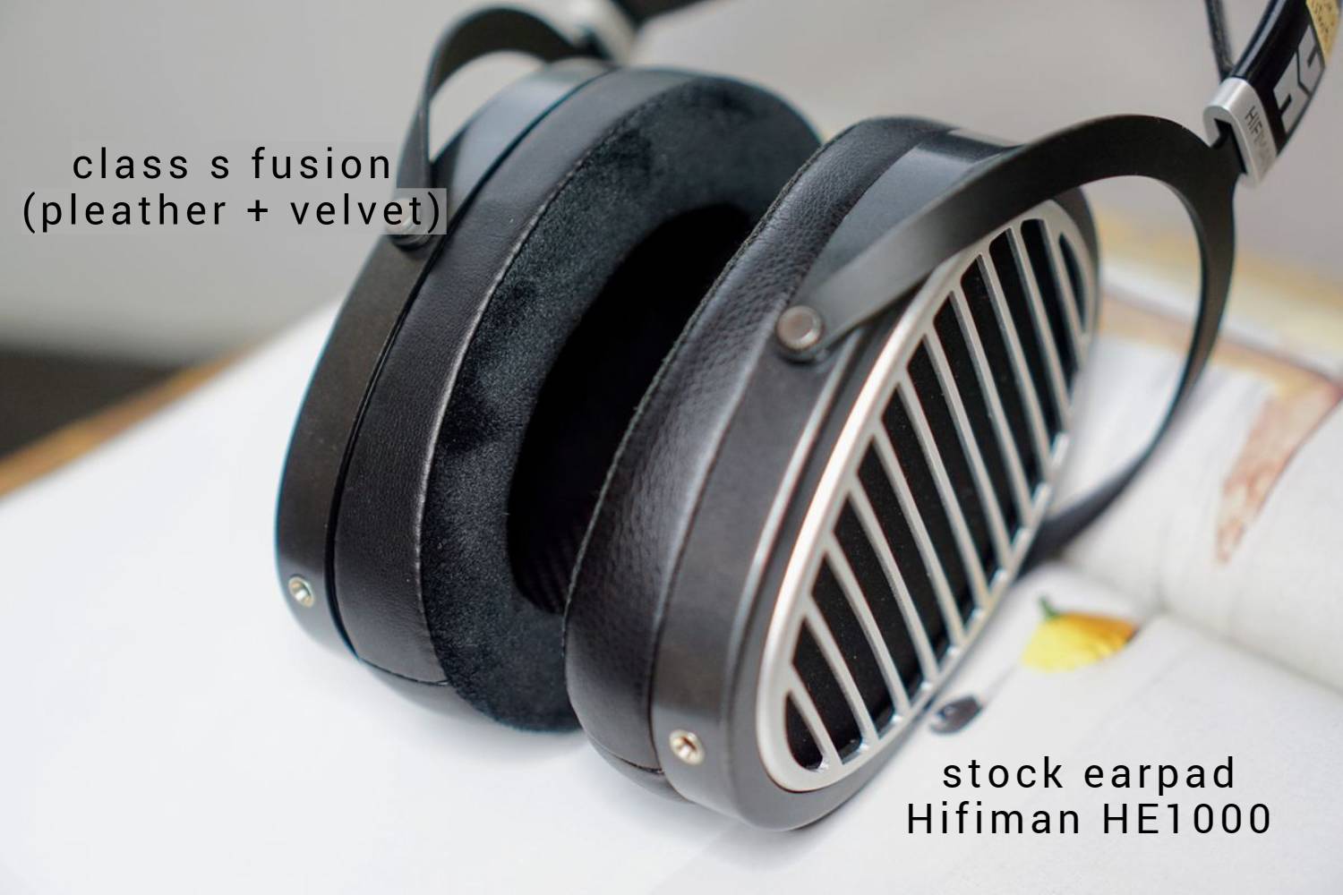 Class S Fusion (Protein Leather+Velvet) aftermarket earpads Hifiman HE1000se Arya Ananda Edition XS (bracket+foam disk)