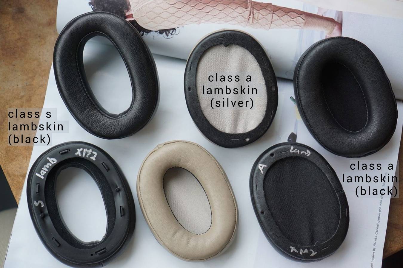 (Class S / A Lambskin) Sony WH-1000XM2 MDR-1000X Lambskin 3rd party Aftermarket Replacement Earpad