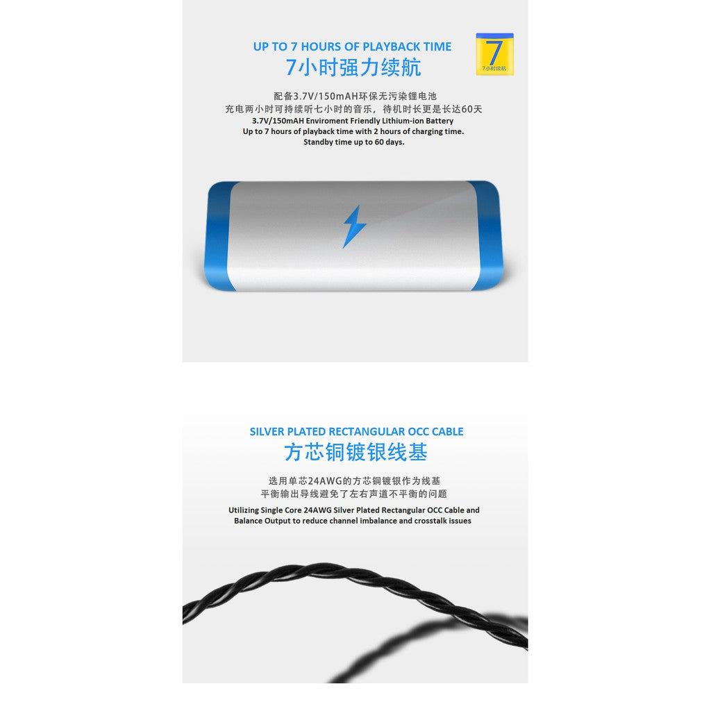 Zephone BT-3 Bluetooth apt-X IEM Upgrade Cable ( MMCX, CM 0.78 2-Pin, A2DC, IM )