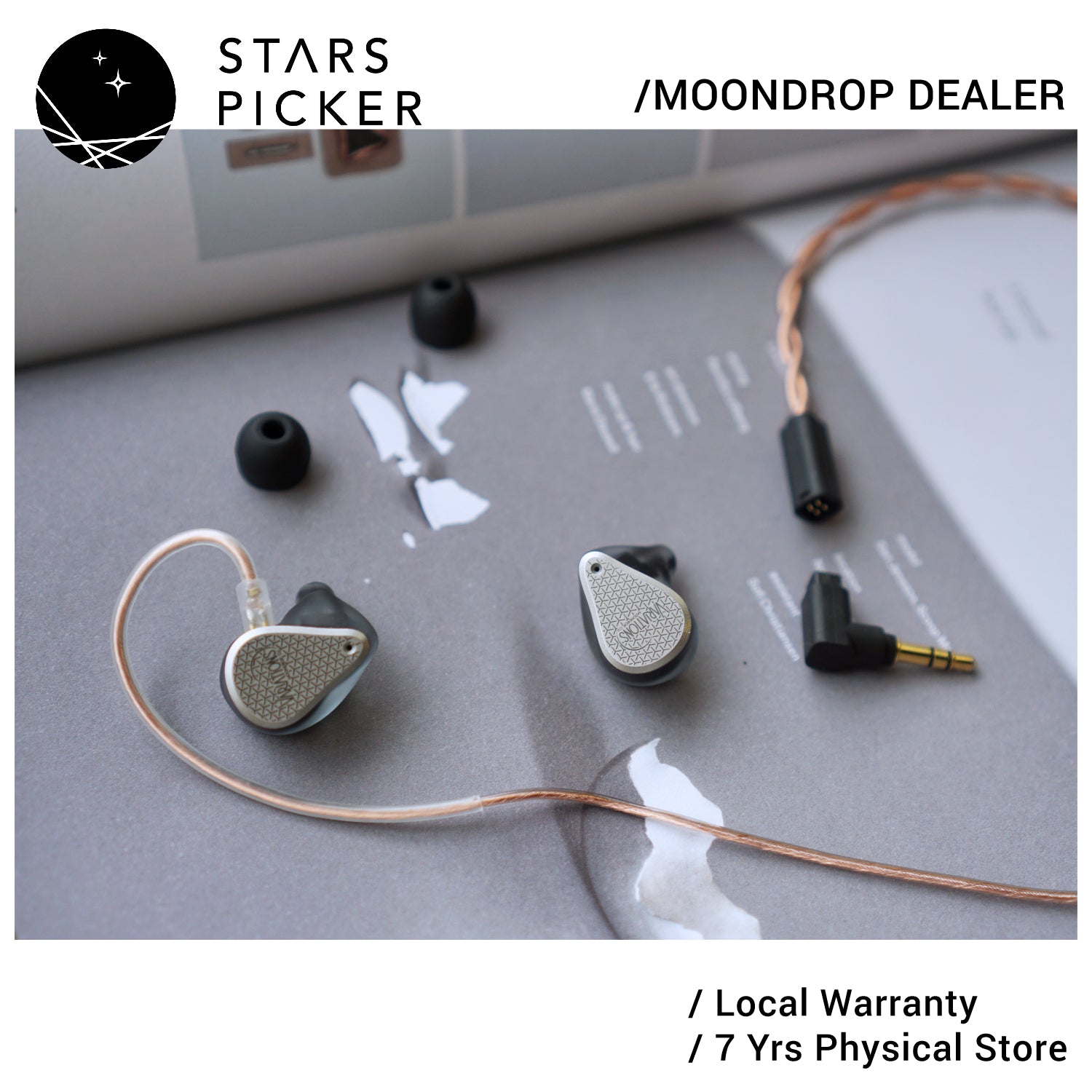 Moondrop Variations - 2EST+2BA+1DD Tribrid IEM Earphone Detachable Cable 4.4BAL 2.5BAL 3.5SE