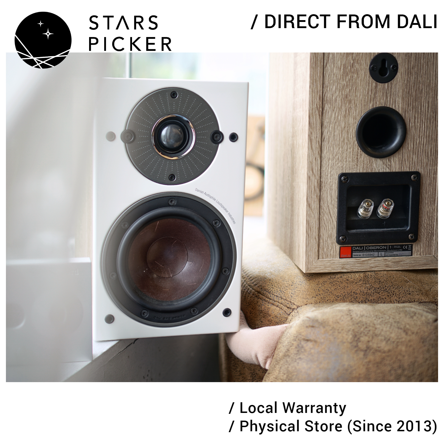 Dali Oberon 1 - Ultra Compact Bookshelf Speakers for Small Rooms