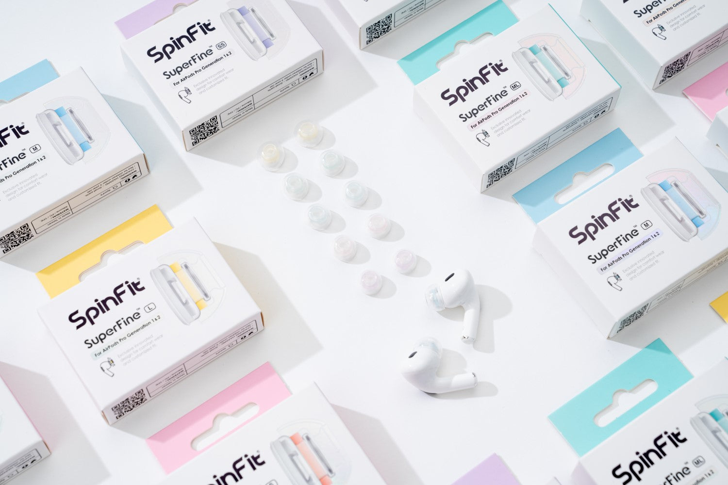 Spinfit SuperFine (CP1025+CPA11) - AirPods Pro 1/2 APP 3rd Party Upgrade Replacement Ear Tip IP54 Mesh Protector