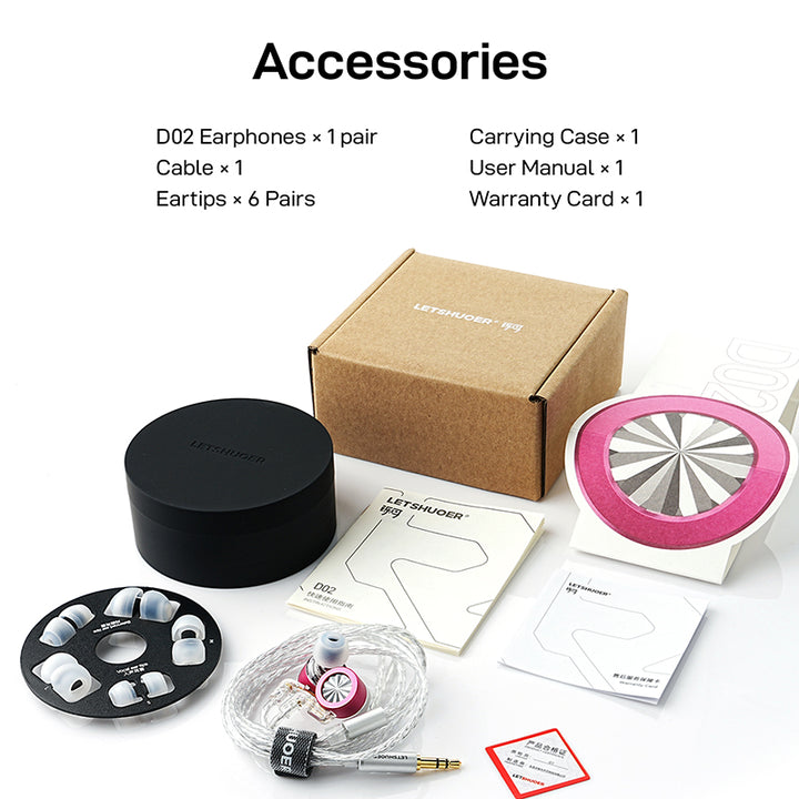 Letshuoer D02 - Hifi IEM Wired In-Ear Monitors (IEM) | 11mm Dual Magnetic Circuit Earphones |