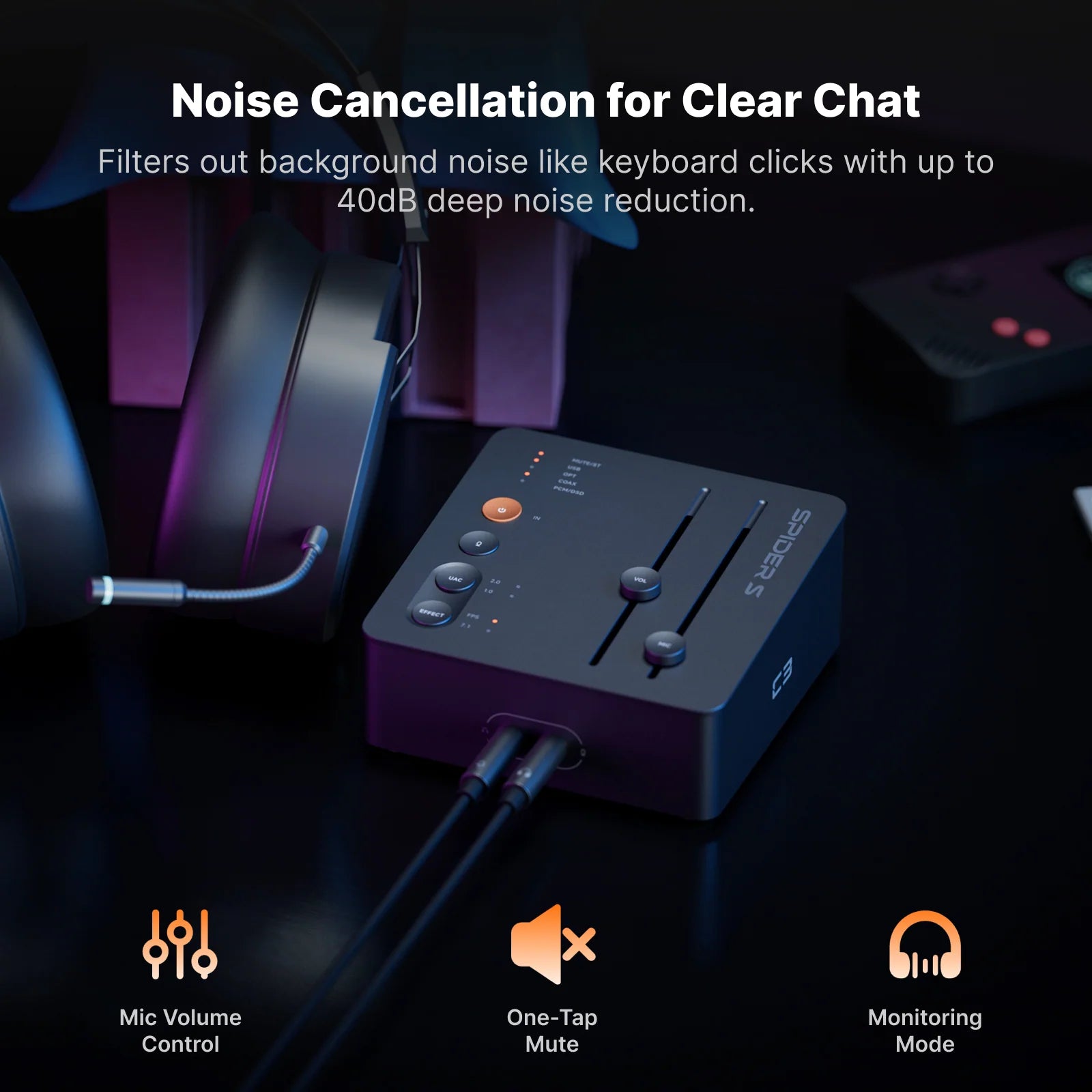 Fosi Audio C3 StepSense AI Gaming DAC and Headphone Amplifier