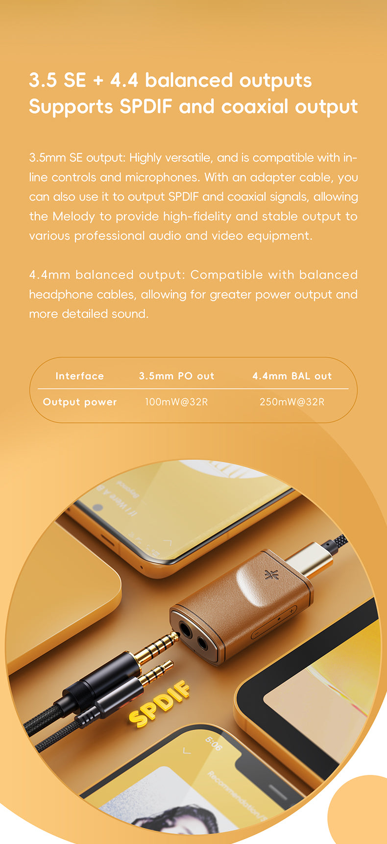 FiiO Snowsky Melody - 10-Band PEQ Portable DAC and Amplifier, CS43131 with 4.4mm and 3.5mm output