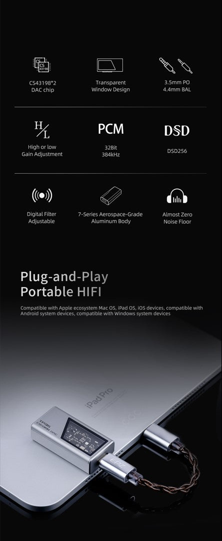 [PM for Best Price] EPZ TP35 Portable DAC & Headphone Amp with Dual Cirrus Logic CS43198 DAC