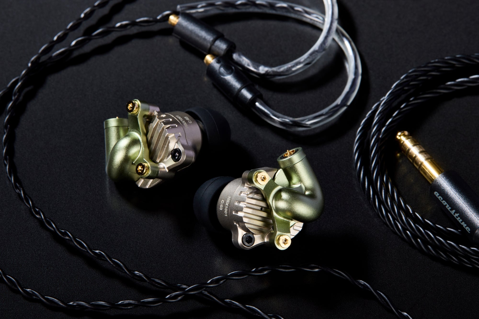 Acoustune M:02G + C:03 for HSX1001 : M:02 Green Wired Module + C:03 German Silver Upgrade Chamber