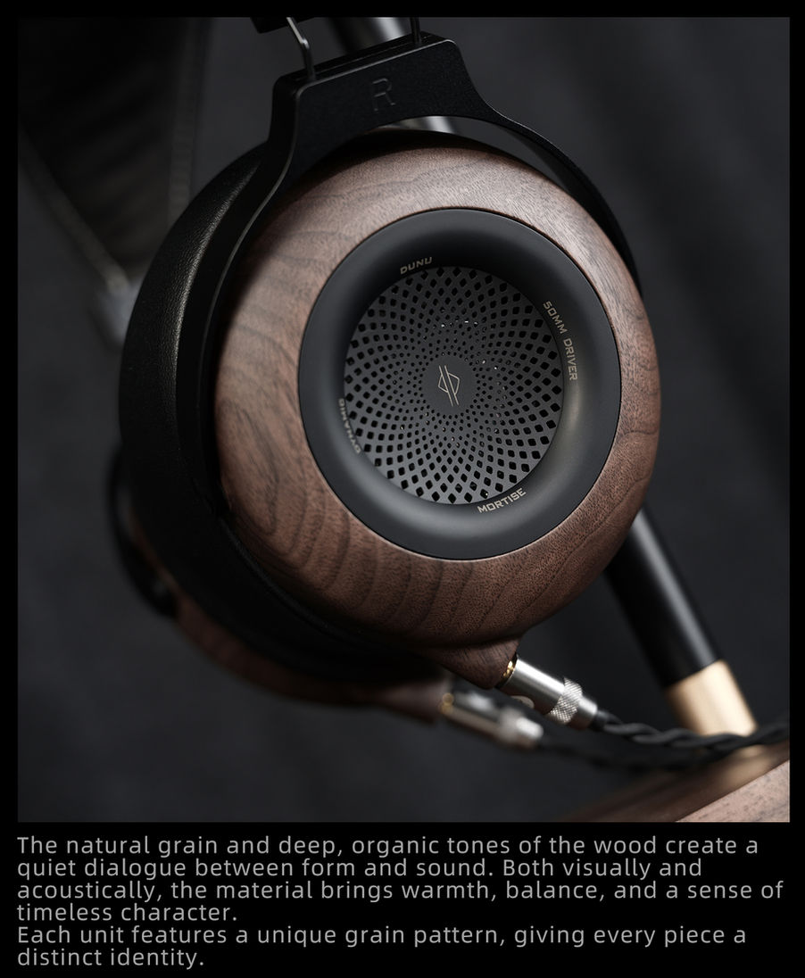 DUNU Mortise | Natural Wooden Open-Back Dynamic Headphones | Carbon Fiber Diaphragm Driver