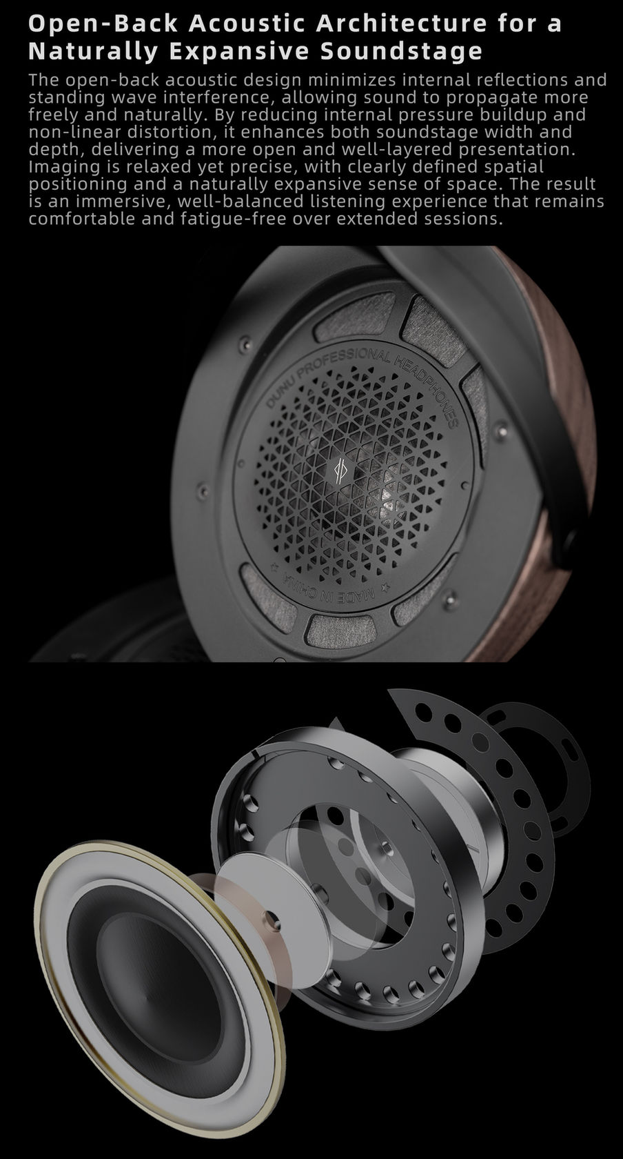DUNU Mortise | Natural Wooden Open-Back Dynamic Headphones | Carbon Fiber Diaphragm Driver