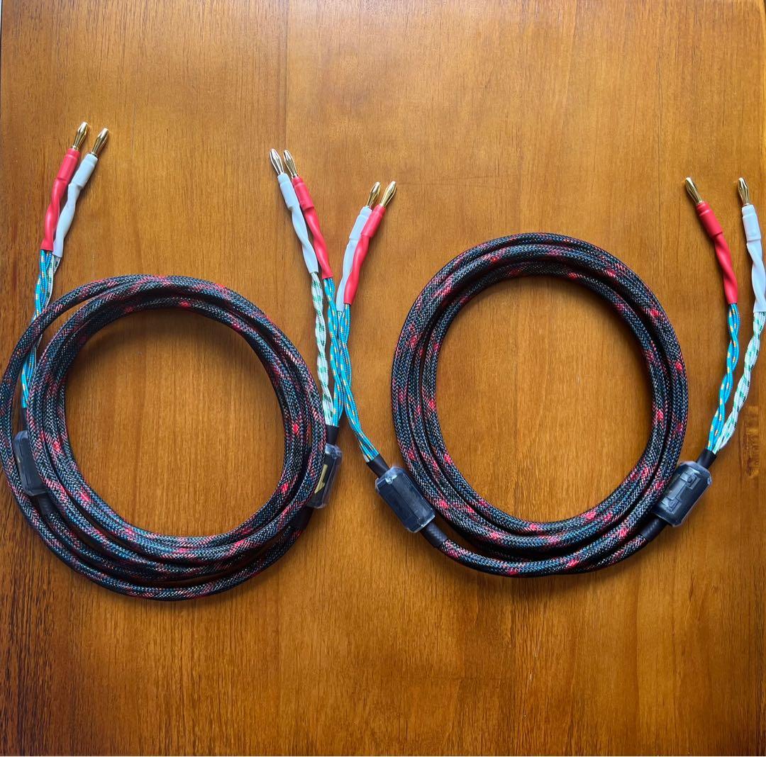 WE Vintage Speaker Cable 8 wires (1 Pair / 2.5m) for Passive Speakers (Banana Plug / Spade Plug)