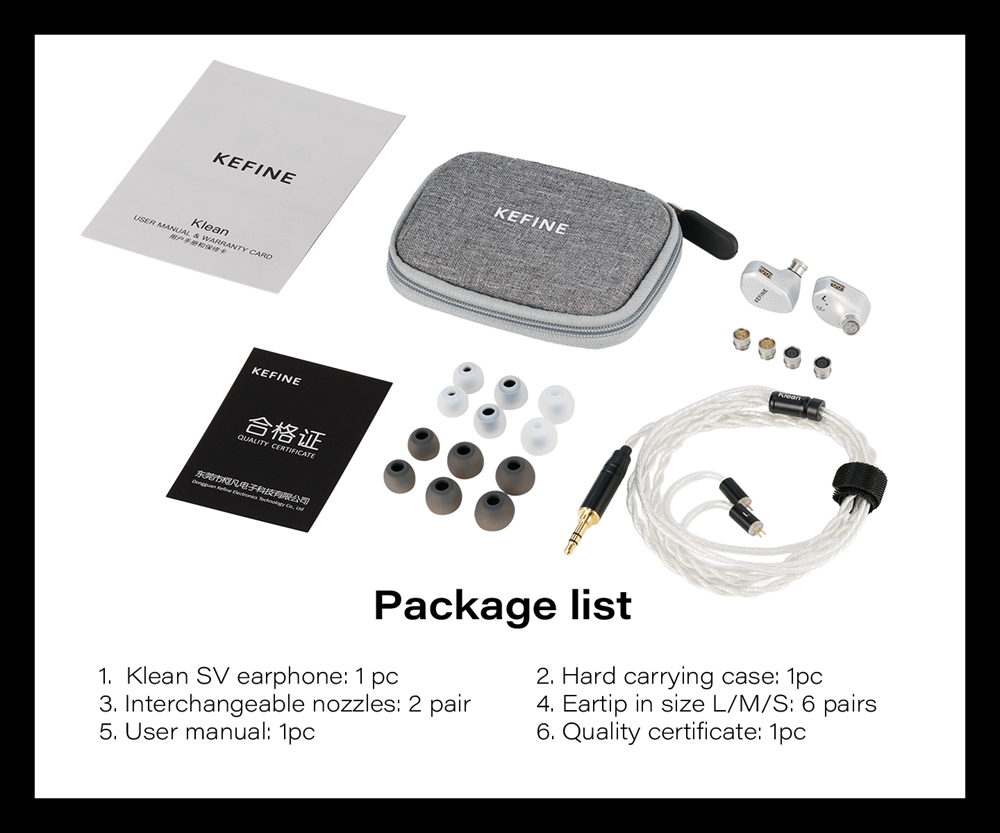 KEFINE Klean SV 10mm DLC Dynamic Driver In-Ear Earphone with Interchangeable Nozzle