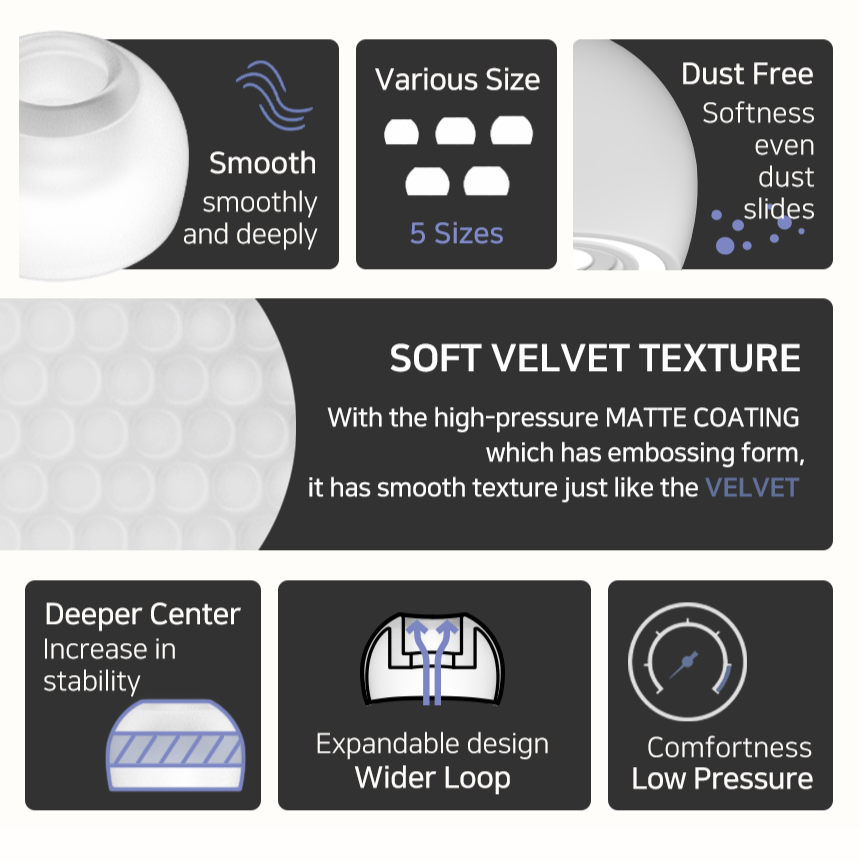 Divinus Velvet Buds3 Pro - Samsung Galaxy Buds3 Pro TWS Eartip Replacement