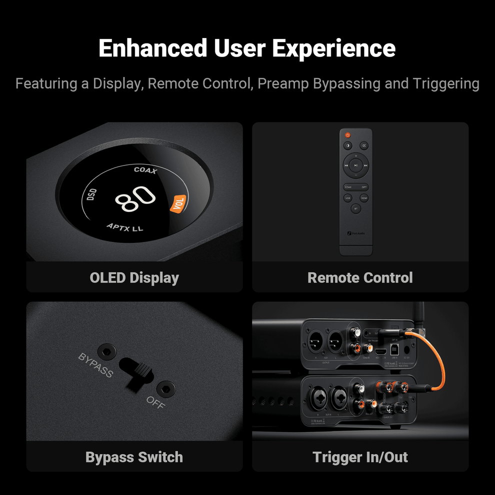 FOSI AUDIO ZD3 Bluetooth Desktop DAC Preamp ARC Input, ES9039Q2M Fully Balanced DAC with Remote
