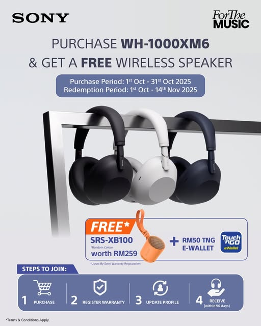 Sony WH-1000XM6 Wireless Headphones | Advanced Noise Cancelling Technology | Comfort design | WH1000XM6
