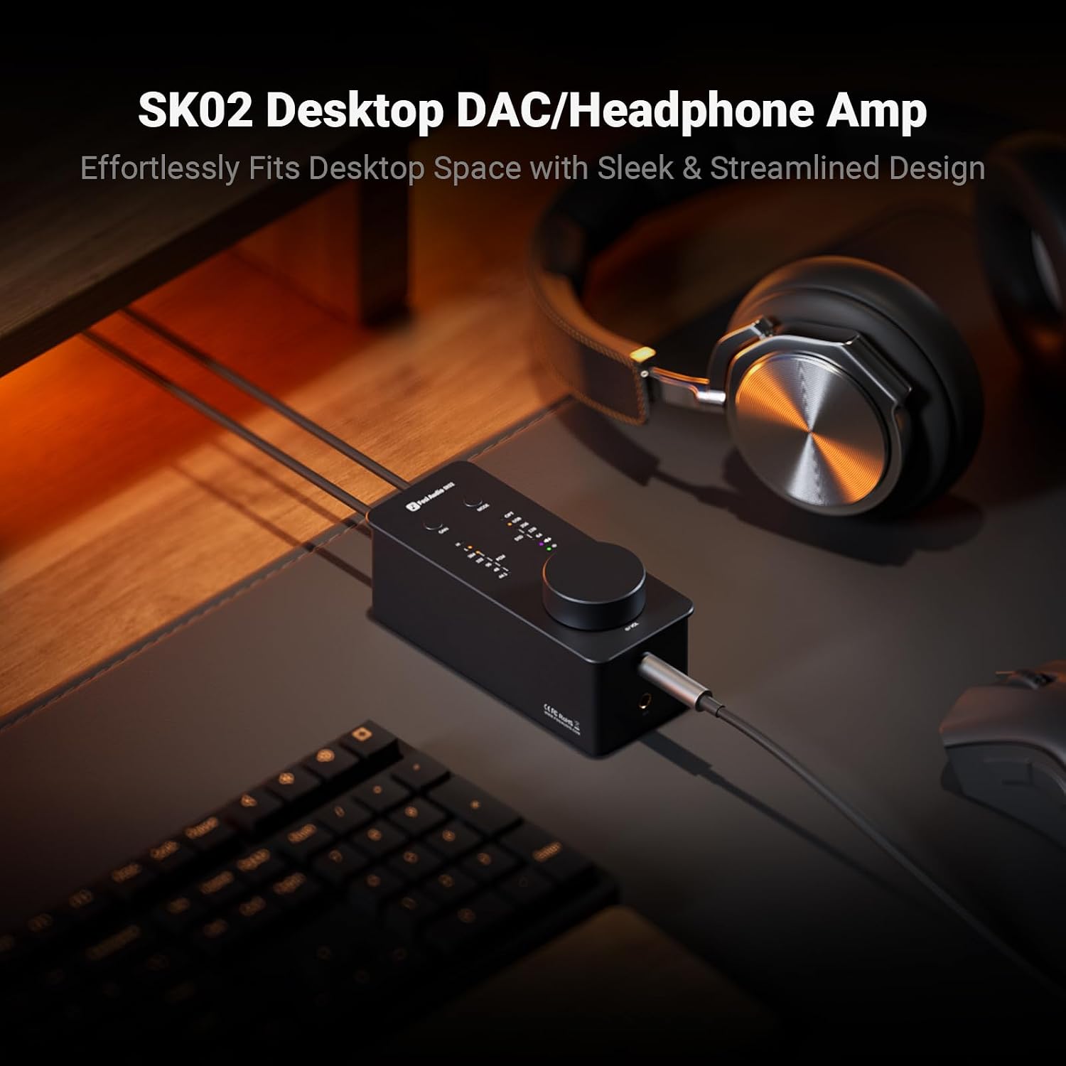 Fosi Audio SK02 ES9038Q2M Desktop DAC and Headphone Amplifier