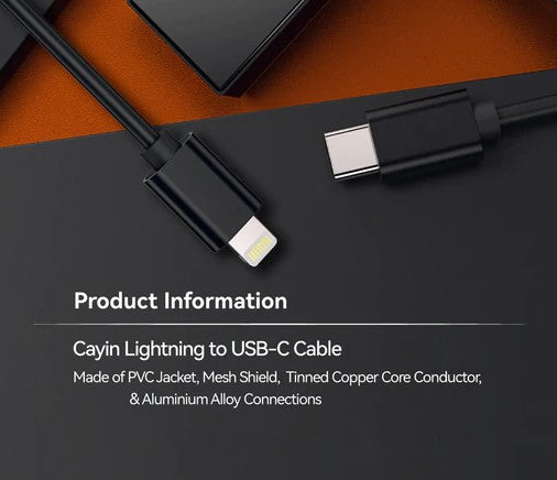 Cayin CS-L2C (Ltng to USB-C) Light ning Type C OTG Cable