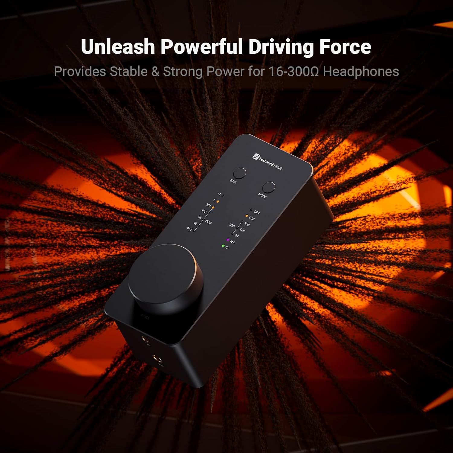 Fosi Audio SK02 ES9038Q2M Desktop DAC and Headphone Amplifier