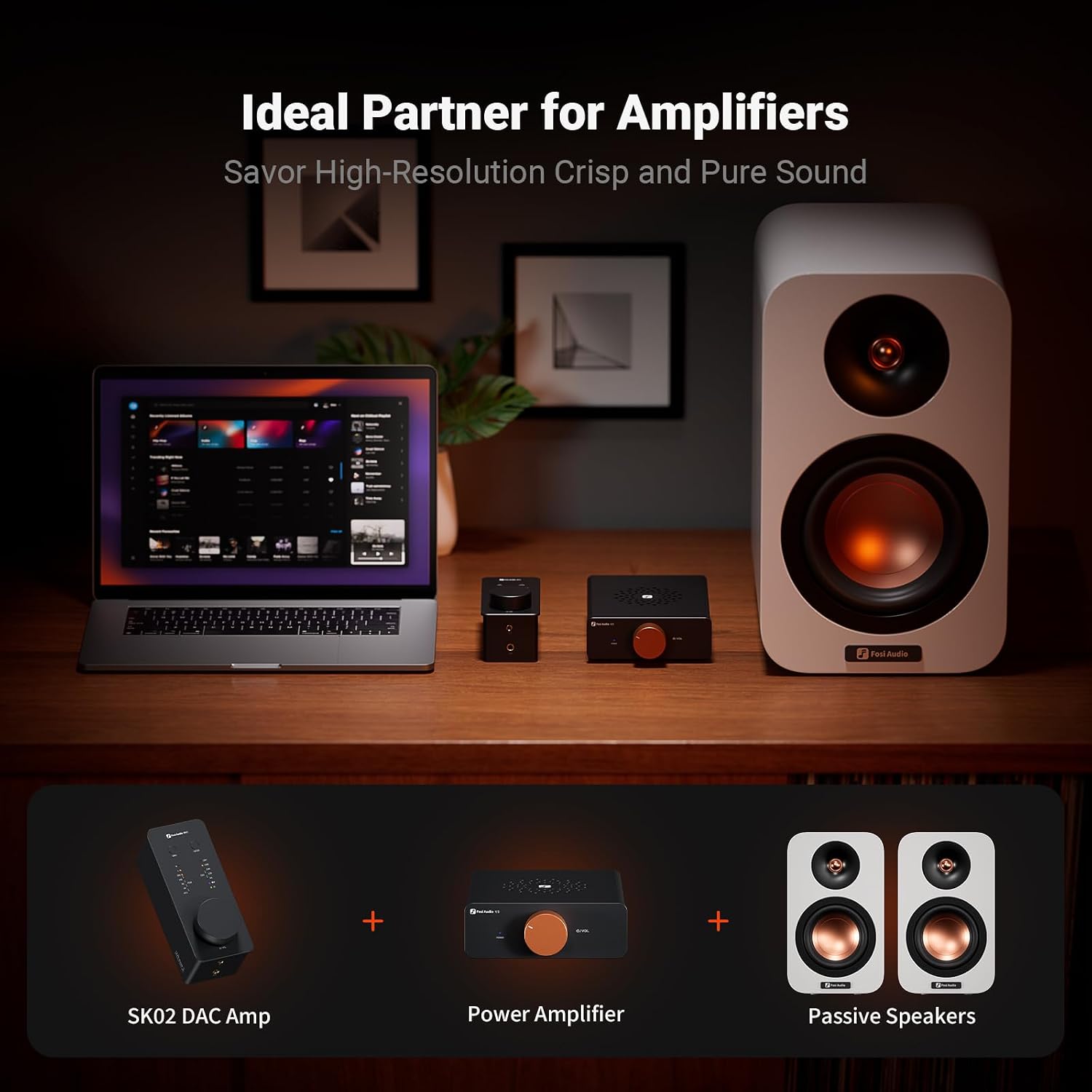 Fosi Audio SK02 ES9038Q2M Desktop DAC and Headphone Amplifier