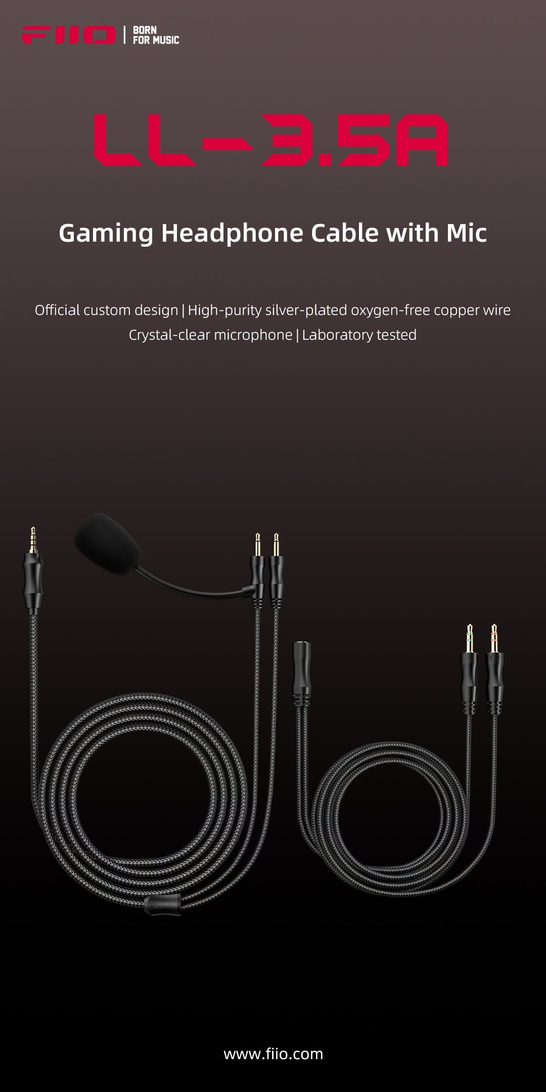 Fiio LL-3.5a - Boom Mic Cable for Gaming Headphones