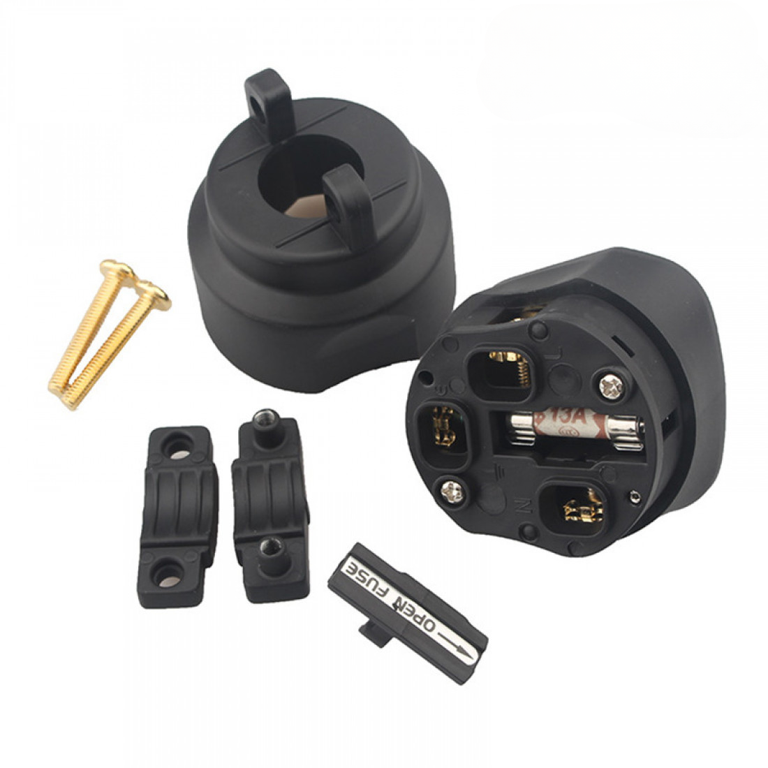 Xangsane Pure Copper with Gold/Rhodium UK Plug for HiFi Power Amplifier Wall Plug Dac