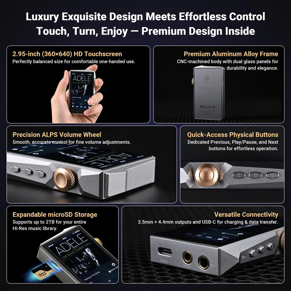 HIDIZS AP80 PRO MAX High-Resolution Streaming Music Player DAP MP3 music player bluetooth