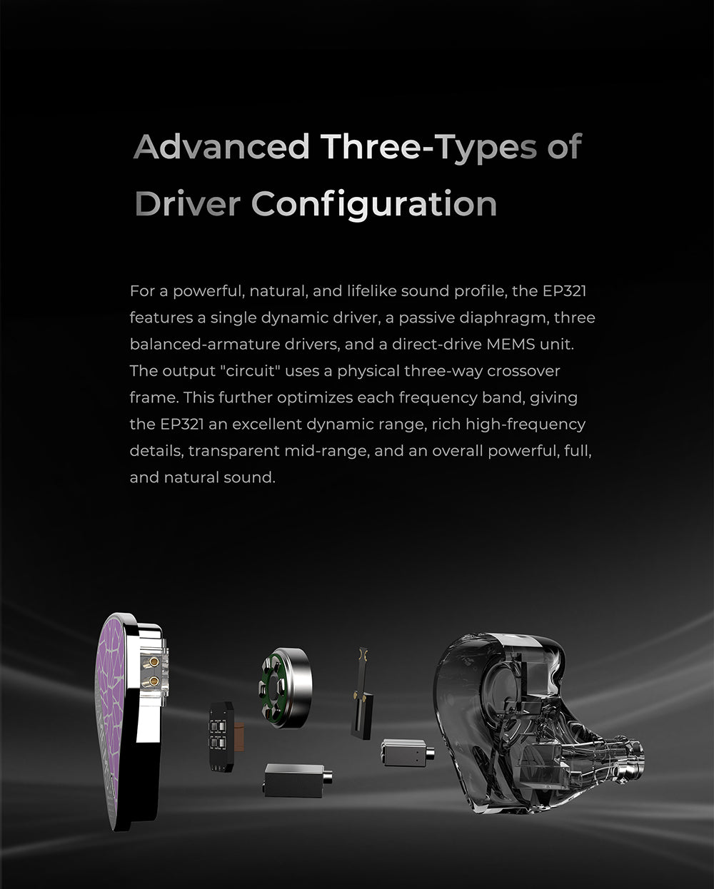 [Ready Stock] Binary EP321 MEMS | 2DD + 3BA + 1 MEMS Driver In-Ear Monitors | Tribrid Driver Earphones with MEMS Technology |