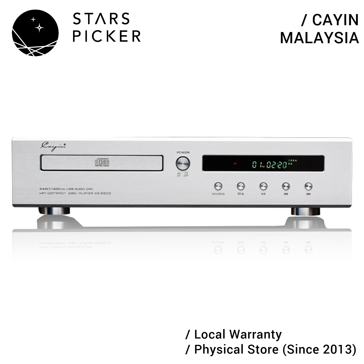 [PM best price] Cayin CS-55CD [230V version] - CD Digital Player with 12AU7 Vacuum Tubes