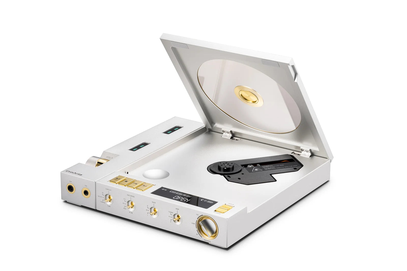 EvoAria Evo Era Portable CD Player All-In-One DAC Headphone Amplifier bluetooth lineout