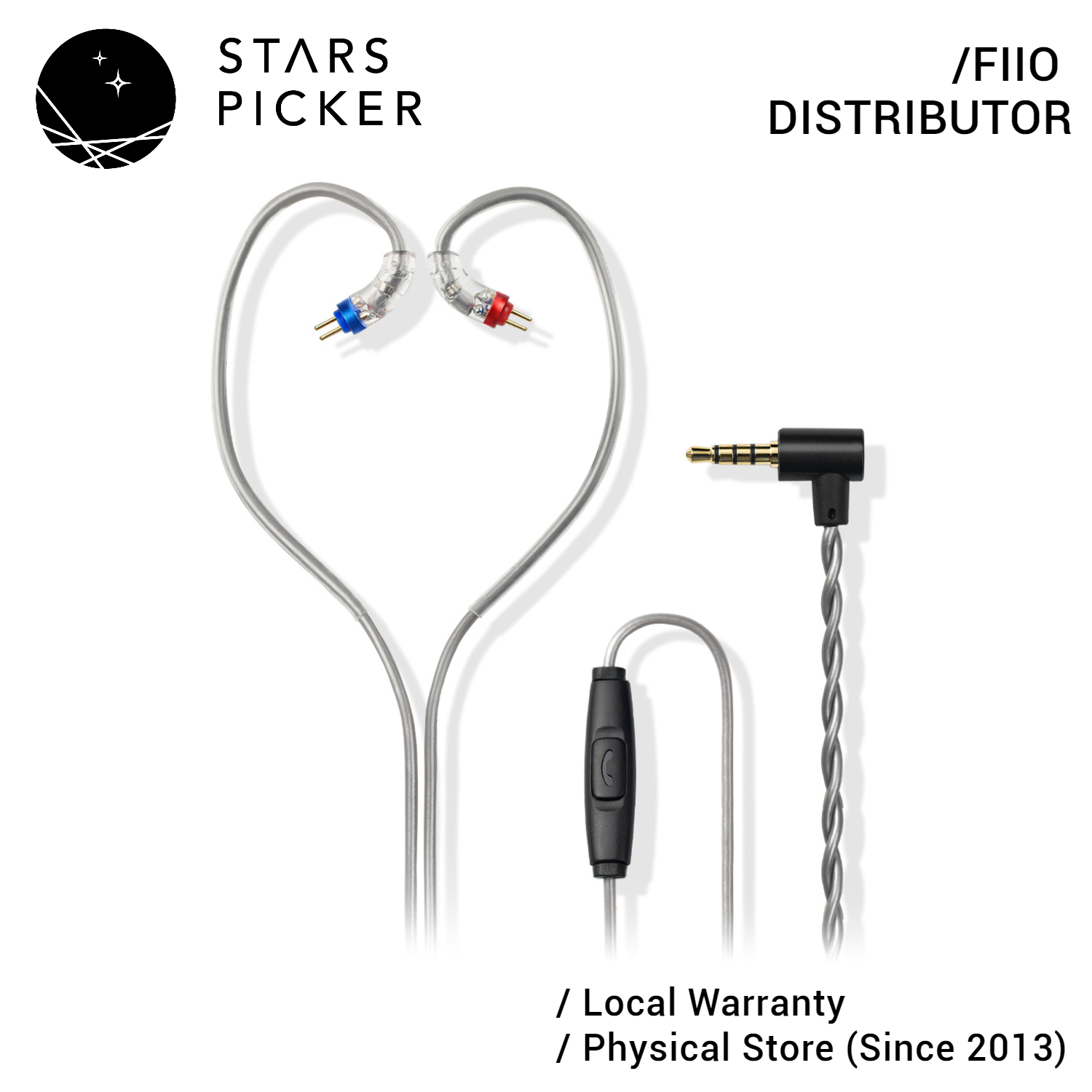 FiiO LS-3.5B In-Line Microphone Earphone Cable with 3.5mm Plug 0.78mm 2PIN Connect For FD11/FH11