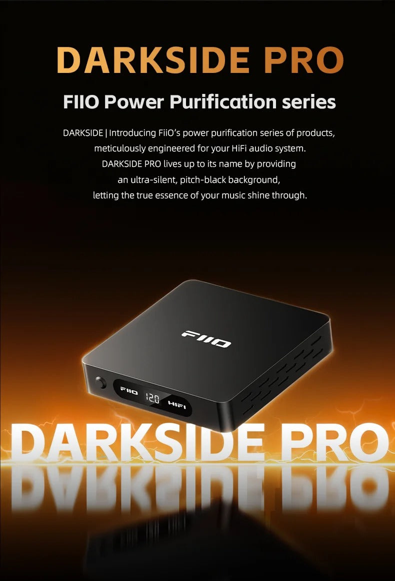 FiiO DARKSIDE PRO Low-Noise Regulated Linear Power Supply | 75W Power & Dual High Current MOSFET