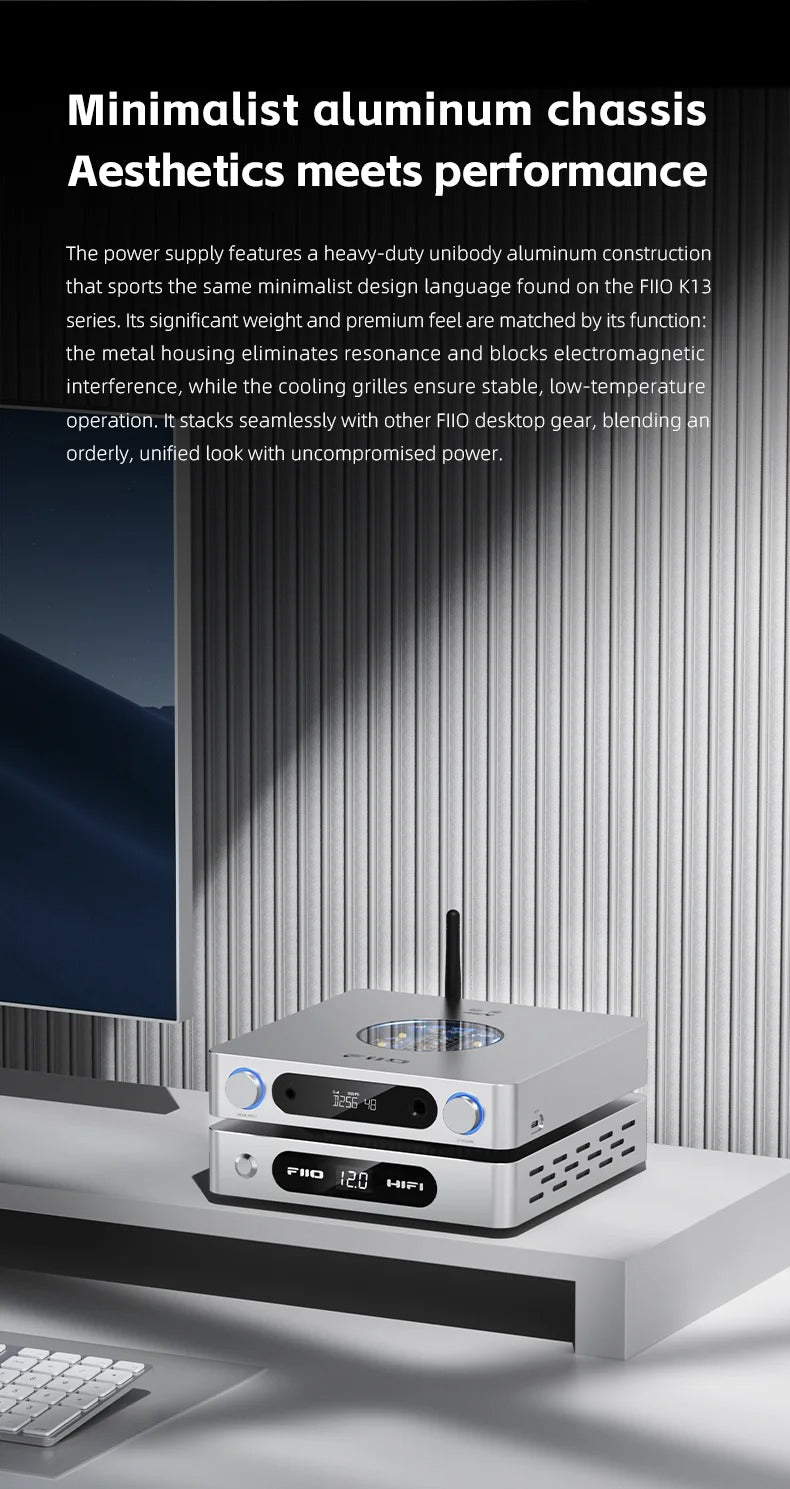 FiiO DARKSIDE PRO Low-Noise Regulated Linear Power Supply | 75W Power & Dual High Current MOSFET