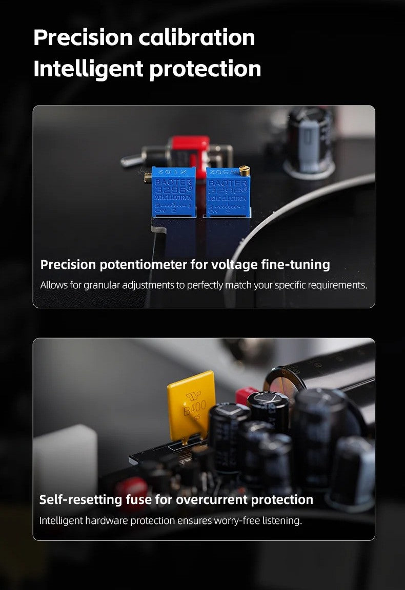 FiiO DARKSIDE PRO Low-Noise Regulated Linear Power Supply | 75W Power & Dual High Current MOSFET