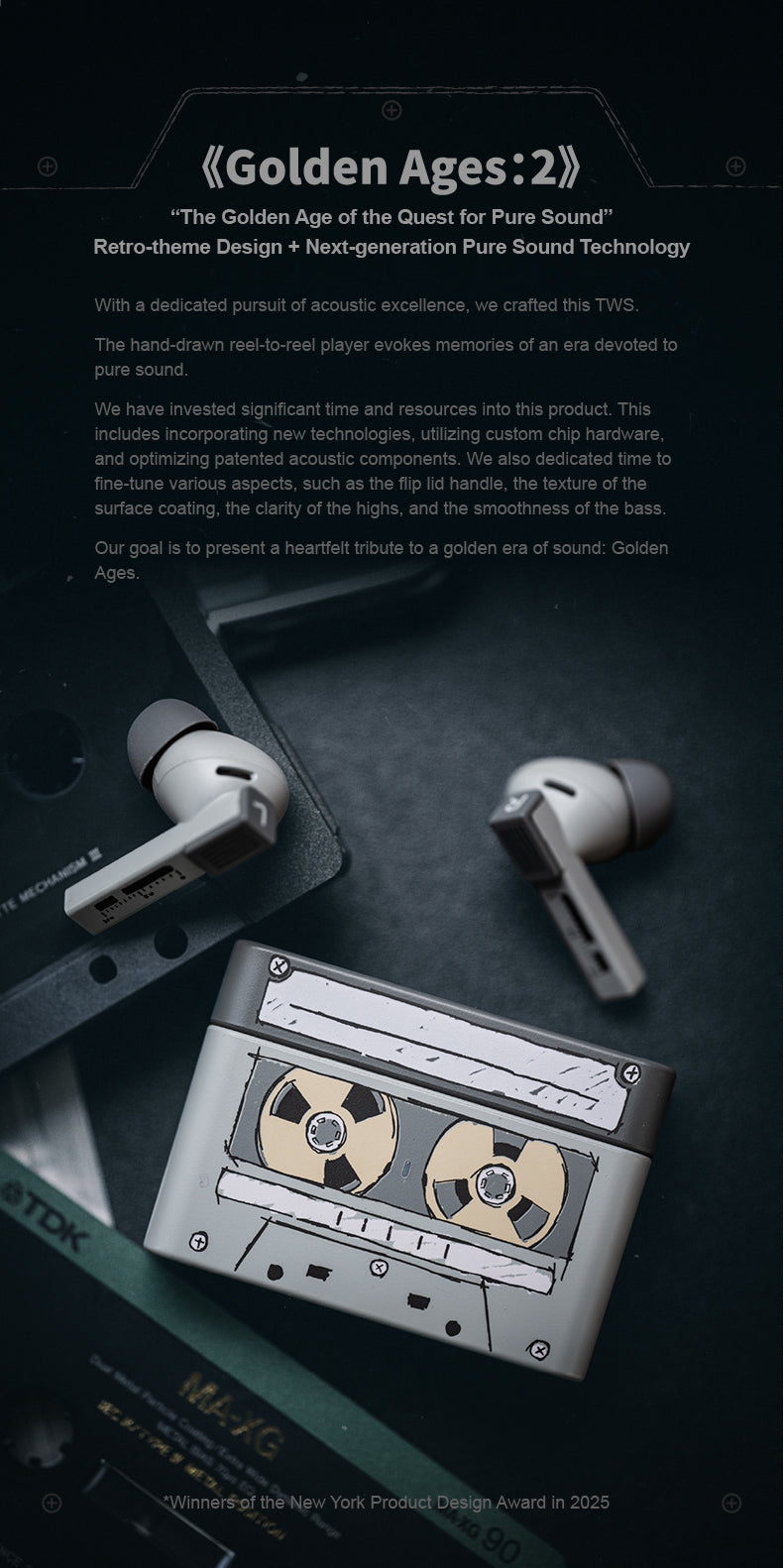 [PM FOR BEST PRICE] Moondrop GOLDEN AGES 2 - Bluetooth 6.0 Wireless Earbuds TWS with 13mm Patented Planar Magnetic Driver