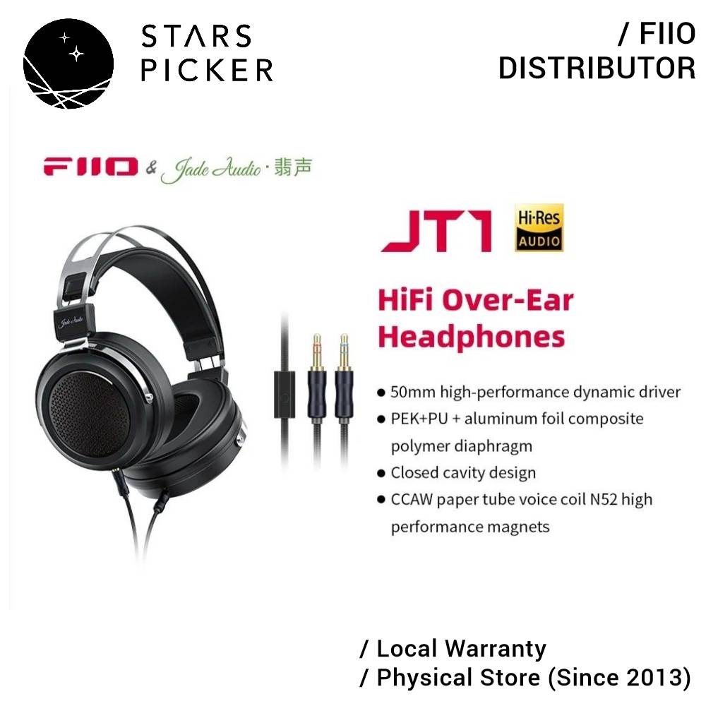 Fiio & Jade Audio JT1 - HiFi Over-Ear Headphones (add-on Boom Microphone)