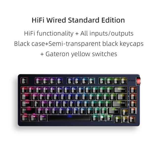 Fiio & Jade Audio KB3 - Wired HiFi Audio / Wireless (without Audio DAC Amp) Mechanical Keyboard