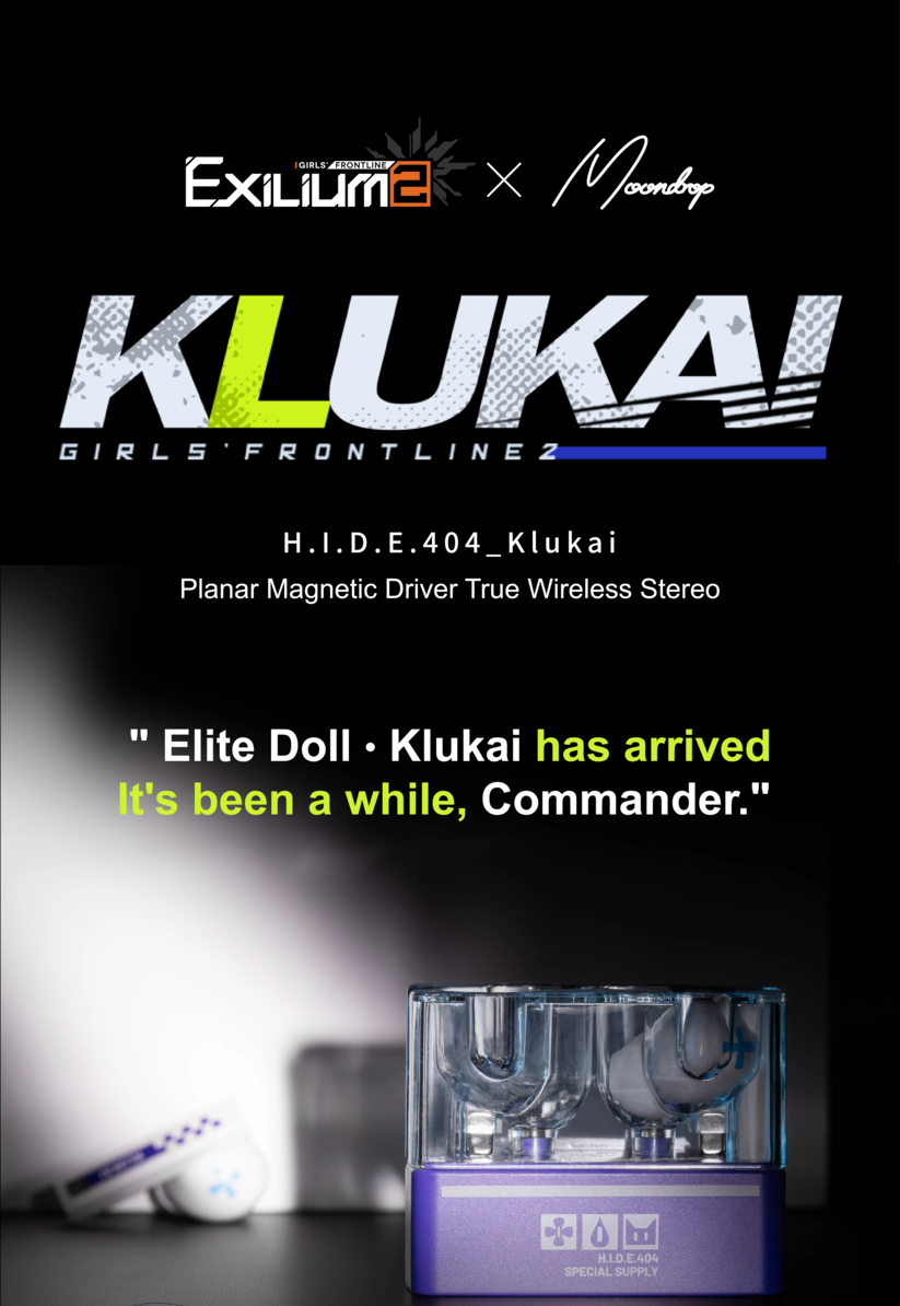 [Ready Stock] Moondrop x Girls' Frontline 2 - KLUKAI True Wireless Earbuds (TWS) | Animated Portrait Frame Included |
