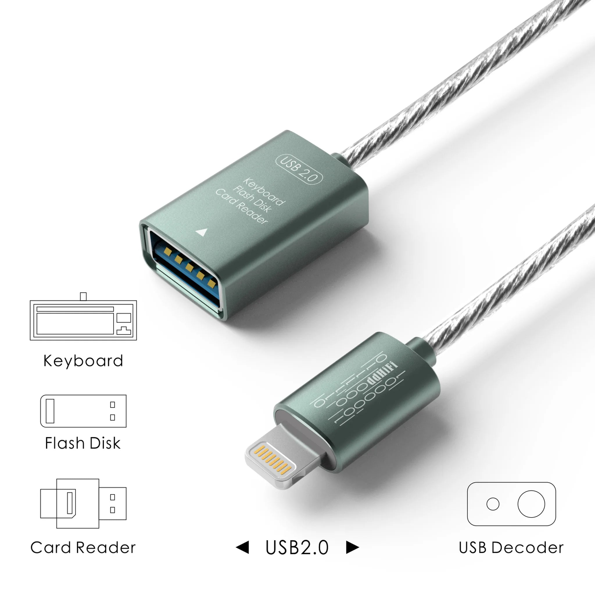 DD Hifi MFi06F iP to USB-A Female USB OTG