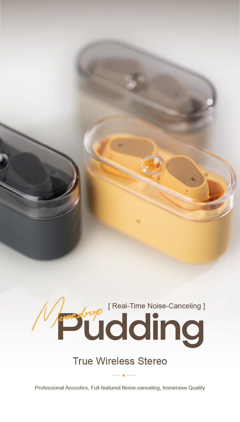 Moondrop Pudding - Wireless Noise Cancelling Earphones with 10 Band PEQ, Clear Calls, Low Latency Mode,